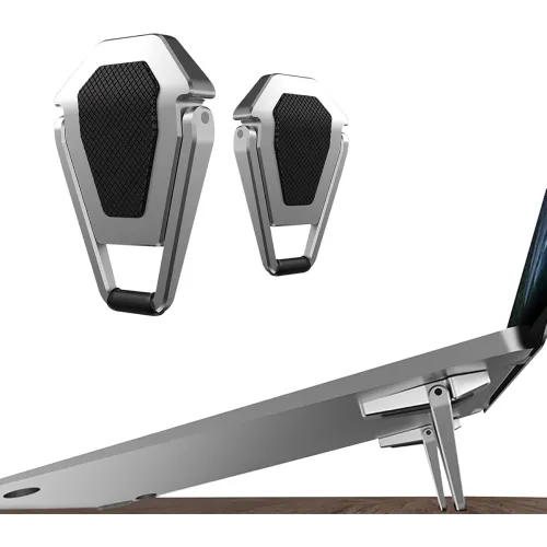 Image of CERLINK Mini Laptop Stand for Desk Holder Computer Portable Foldable Adjustable Notebook Stands, Aluminium Metal MacBook