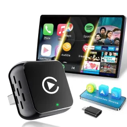 CEROAN 4-in-1 Wireless Carplay & Mirror Link Adapter with Bluetooth 5.3 