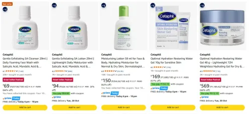 Image of Cetaphil Beauty Product Starting From ₹69