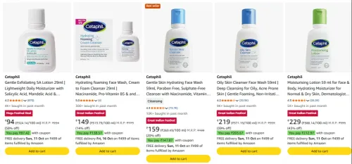Image of Cetaphil Beauty Product Starting From ₹87
