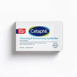 Cetaphil Cleansing Moisturizing Syndet Bar 100 gm – Gentle Soap-Free Syndet Cleansing Bar Pack with Shea Butter Blend, pH Balanced Moisturizing & Hydrating Formula for Sensitive & Dry Skin,....
