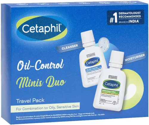 Image of Cetaphil Oil Control Travel Pack for Oily Skin,Facewash & Moisturizer 