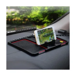 CEUTA Car Dashboard Tray with Mobile Charger - Sticky Dash Mat Car Phone Holder with Mount - Washable - Car Dashboard Accessories - Holder for Keys, Cell Phone, Coins and Glasses