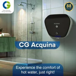 CG-Acquina 15Ltr Storage Water Heater (Geyser) 5-star | Nickel Plated Copper Element | Hirise Suitable | Glasslined Tank | Color Changing LED | Free Installation | 2Yr Product 7Yr Tank Warra...