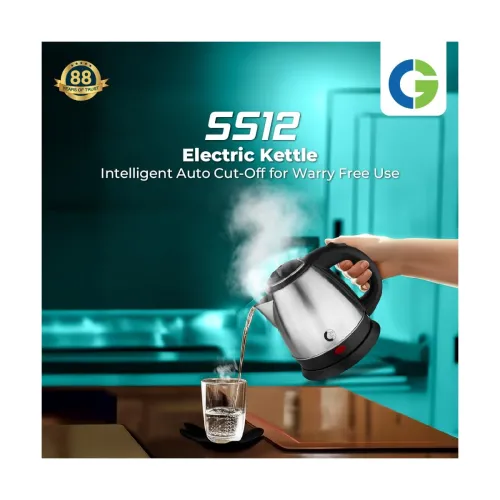 Image of CG - EKSS12 SS 1.2 Ltr Electric Kettle 1350W with Dry Boil Protection, Auto Cut Off, Cool Touch Ergonomic Handle