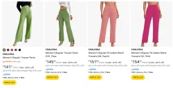 CHALODIA Womens Cotton Blend Trousers Starting At ₹141