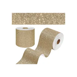 Champagne Golden Glitter Wallpaper Border 