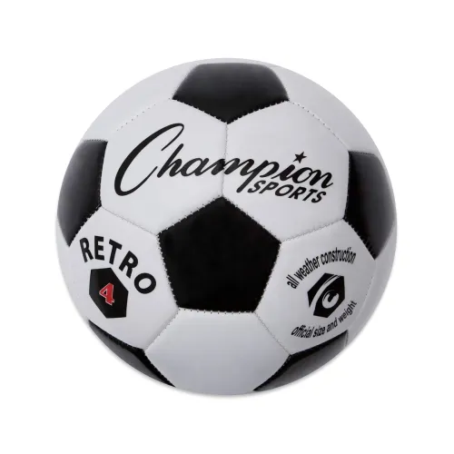 Image of Champion Sports Retro Ball (Black/White, Size 4)