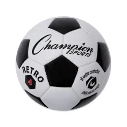 Champion Sports Retro Ball (Black/White, Size 4)