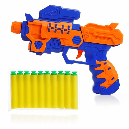 Image of Chanak Hi-Arm Soft Bullet Gun Toy - Safe Plastic Gun with 10 Bullets, Effective Range of 40 Feet, Ideal for Kids Above 7