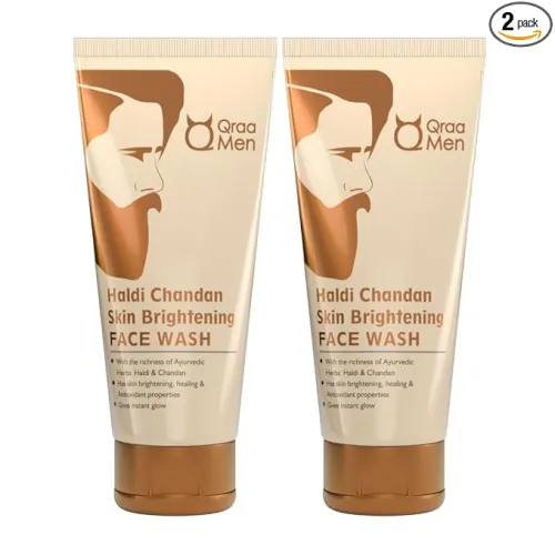 Image of Qraa Men Haldi Chandan Skin Brightening & Lightening Face Wash | For Clear, Glowing Skin | Paraben & Sulphates Free