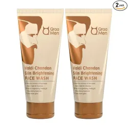 Qraa Men Haldi Chandan Skin Brightening & Lightening Face Wash | For Clear, Glowing Skin | Paraben & Sulphates Free