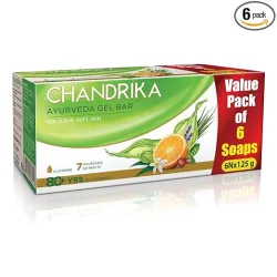 Chandrika Glycerine Ayurveda Gel Bar | Glycerine Bath Soap with Jojoba Oil for Moisturized Skin | For All Skin Types | 1