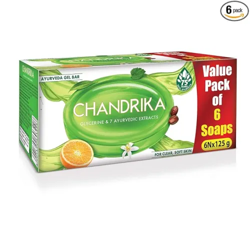 Image of Chandrika Glycerine Ayurveda Gel Bar| Glycerine Bath Soap with Jojoba Oil for Moisturized Skin| For All Skin Types| 125g
