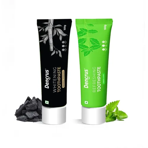 Image of Charcoal & Mint Toothpaste Combo | Fluoride-Free | Teeth Whitening Toothpaste for Sensitive Teeth | Cavity Control | Tot