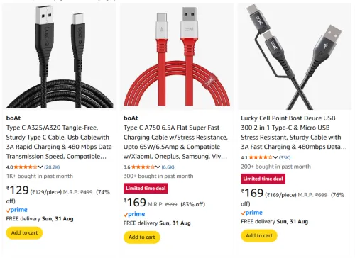 Image of Charging Cable Starting @ ₹129
