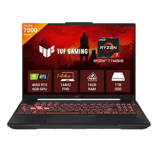 Image of ChatGPT said: ASUS TUF A16 Ryzen 7 Gaming Laptop 2025 (RTX 4050, 16GB, 1TB SSD, 16