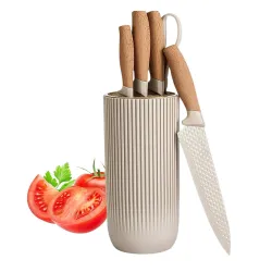 Chef Knife with Leather Sheath Full Tang Kitchen Knife with Ergonomic Wooden Handle