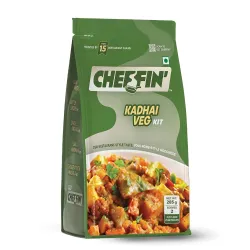 Cheffin' Kadhai Veg Masala 285g | Chef Curated Gourmet Cooking Kit |Cooks 150-200g Veggies or Paneer| Ready in 10 mins| 100% Natural, No Preservatives | Just add Fresh Veggies or Paneer |Ser...