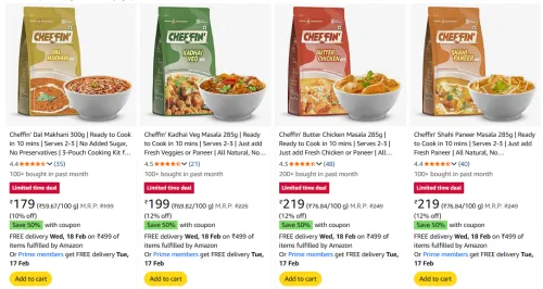 Image of Cheffin ready to Cook Foods Starting@ ₹89