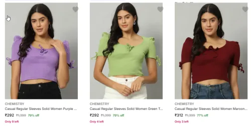 Image of CHEMISTRY Casual Women Top Starting @ ₹292