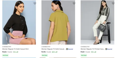 Image of Chemistry Women's Shirts upto 80% Discount