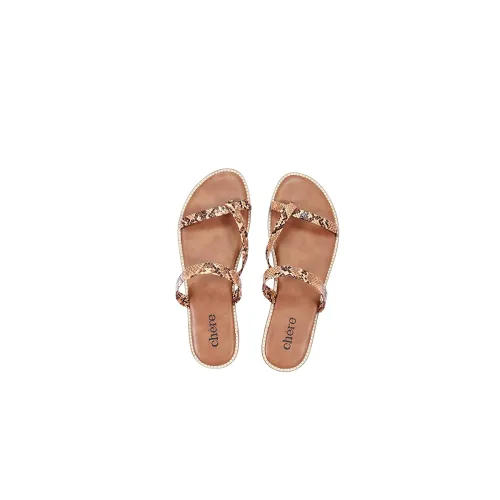 Image of CHERE Women Brown Sassy Snakeprint Flats