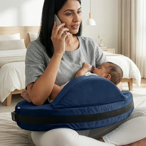 Image of Cherilo Baby Feeding Pillow Adjustable Waist Belt Navy Blue