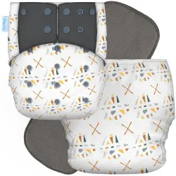 Cherilo Reusable Cloth Diaper for New Born Baby 0 to 3 years, Leakproof, Washable Cloth Diapers, No Side Leakage, Adjust