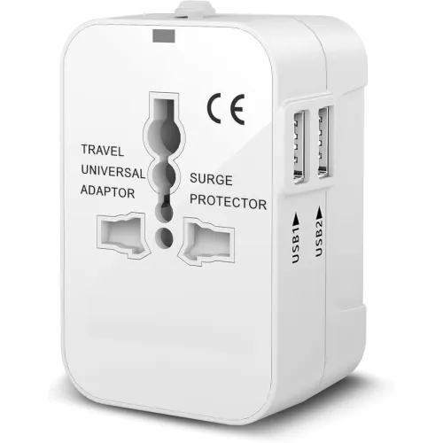 Image of C.HERRY Universal Travel Adapter, International All in One Worldwide Travel Adapter and Wall Charger with USB Ports with