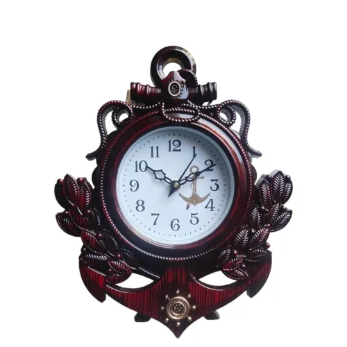 Image of Cherry Wall Non-Ticking Round Wall Clock Modern Modern Design Clock