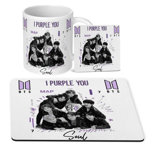 Image of CHHAAP BTS Mug Mousepad Coaster Combo (4 Pc)