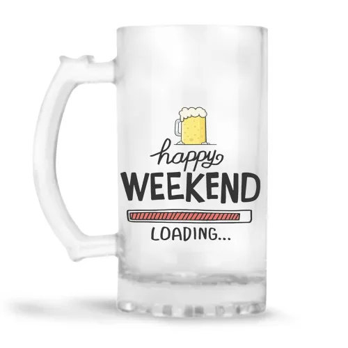 Image of CHHAAP Glass Printed Beer Mug