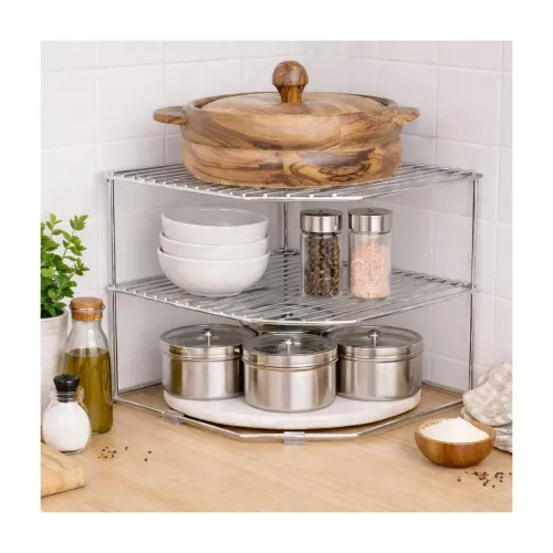 Image of CHHAAP Stainless Steel 2-Tier Corner Rack
