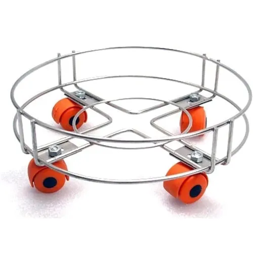 Image of CHHAAP Stainless Steel Cylinder Trolley with 4 Wheels (Pack of 1)