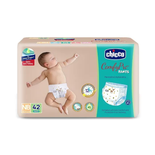 Image of Chicco Comfy-Pro Pant Style Baby Diapers New Born 42 Count Upto 5kg