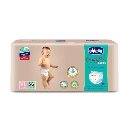 Image of Chicco Comfy-Pro Pant Style Baby Diapers, XL, 36 Count, 12-17 Kg