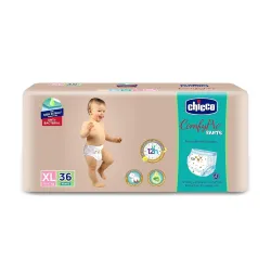 Chicco Comfy-Pro Pant Style Baby Diapers | Anti-bacterial benefits | Ultra Soft & 12hrs protection | Wetness indicator & Disposing Tapes - XL, 36 Count, 12-17 Kg