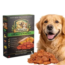 Chicken Dog Treats | Protein Rich Natural Dog Snacks with Farm Fresh Chicken | Grain Free Healthy Training Treats for Puppies & Adult | Nutritious Reward Bites | 100g (Chicken & Pumpkin)