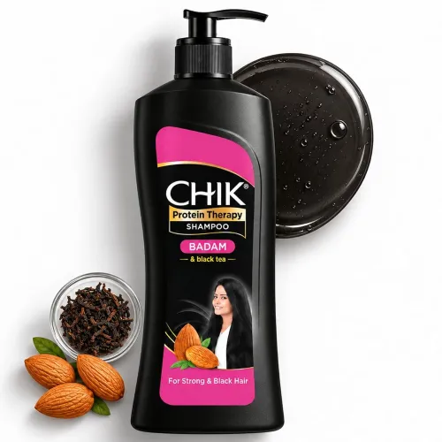 Image of Chik Protein Therapy Shampoo|Badam & Black Tea|2X Stronger Hair|340ml