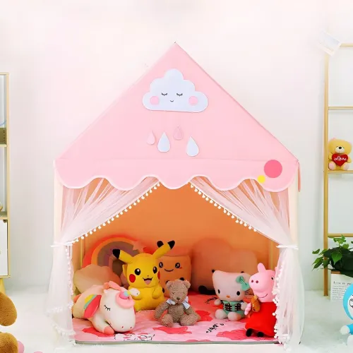 Image of Children Boy Girls Portable Castle Playhouse