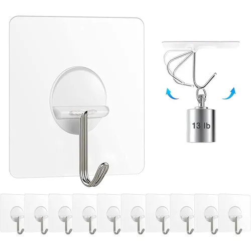 Image of Chillyfit Wall Hooks for Hanging Strong, 20 Pack Adhesive Hooks for Wall Heavy Duty