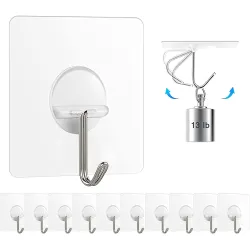 Chillyfit Wall Hooks for Hanging Strong, 20 Pack Adhesive Hooks for Wall Heavy Duty