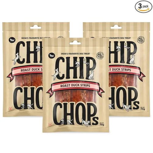 Image of Chip Chops Roast Duck Strips Dog Treats - 70g (Pack of 3) Healthy, Tasty, High-Protein Snacks for Training & Rewards