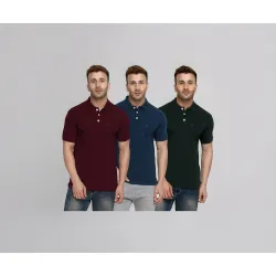 CHKOKKO Mens Polo Cotton Regular Fit Half Sleeves T-Shirt with Pocket