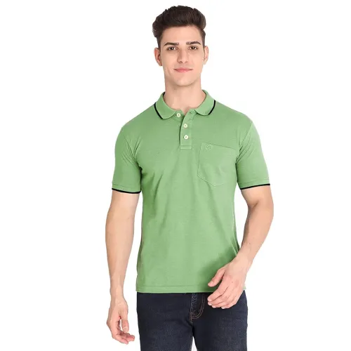 Image of CHKOKKO Men's Polo Cotton Regular Fit Half Sleeves T-Shirt with Pocket