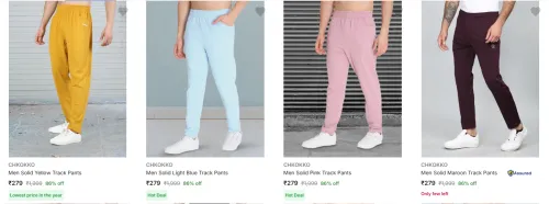 Image of Chkokko Men's Track Pants upto 86% Discount