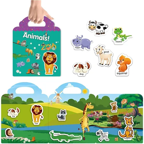 Image of Chocozone 32 Reusable PVC Stickers Book Waterproof Stickers Toys for 2 Years Old Boys & Girls Learning Preschool Educati