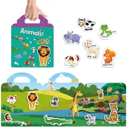 Chocozone 32 Reusable PVC Stickers Book Waterproof Stickers Toys for 2 Years Old Boys & Girls Learning Preschool Educati