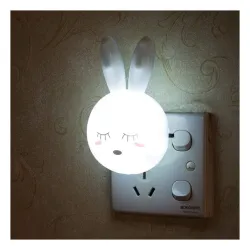 Chocozone Plug in Rabbit Night Lamp for Bedroom Night Light for Kids Room (White)